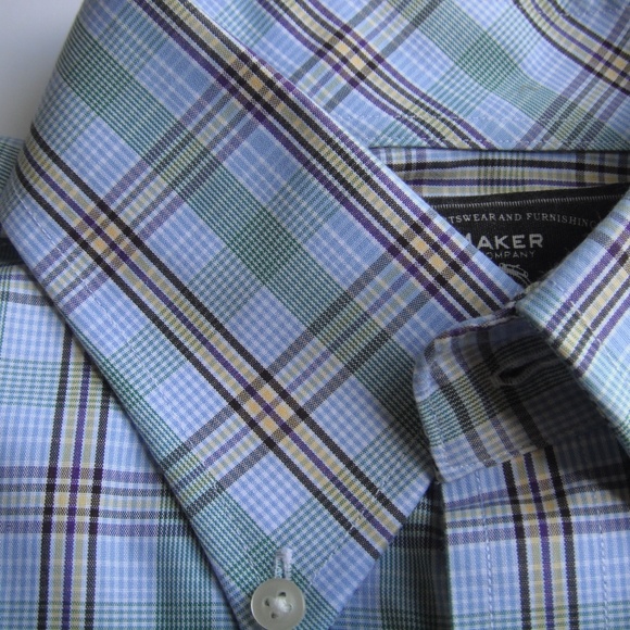 MAKER & COMPANY MULTICOLOR PLAID POPLIN LONG SLEV - Picture 7 of 8